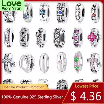 High Quality 925 Sterling Silver Music Note Pattern Stopper Spacer Beads Fit European Bracelets Bangles Diy Jewelry Making