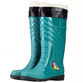High Quality All-Season Durable Outdoor Waterproof PVC Boot Rubber Rain Boots 37 циан