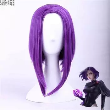 High Quality Anime Raven Cosplay Wigs Purple Short Heat Resistant Synthetic Hair Perucas Cosplay Wig + Wig Cap One Size