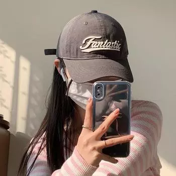 High quality atmosphere cap women s ins Internet celebrities show face small spring and summer versatile soft top baseball cap Adjustable - Fan хаки