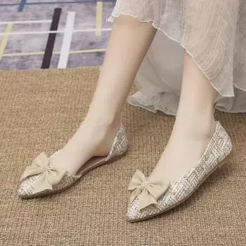 Высококачественные женские балетки с бантом-бабочкой, женские свадебные туфли для работы, лодочки, женские туфли на плоской подошве с квадратным носком 35