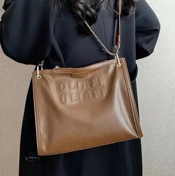 Высококачественная сумка-мессенджер для из искусственной кожи однотонная новая женская модная простая сумка-тоут на цепочке через плечо