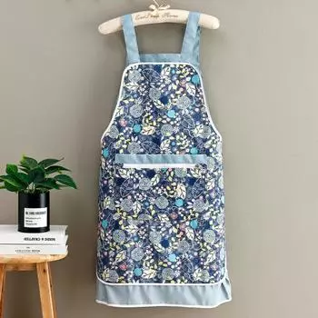 Высококачественный фартук для готовки, модный износостойкий кухонный фартук с большим карманом, не допускающий загрязнения, фартук без рукавов для дома синий