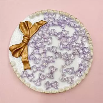 Высококачественные DIY Декоративные Ювелирные Аксессуары Прозрачные Маленькие Бантики AB Блестящие 30шт Материал для Цепочки для Мобильного Телефона 8,7*14,7мм Изготовление Креативных Бусин зелёный