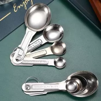 Высококачественная двойная шкала, легко чистящаяся, легкая, профессиональная, выносливая, индивидуальная мерная ложка для чая и кофе для ресторана, мерная чайная ложка серебряный