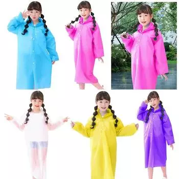 High Quality EVA Kids Raincoat Full Body Thickening One-Piece Raincoat Non-disposable Durable Rain Gear Unisex синий