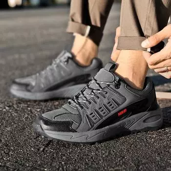 High-quality Fashion Green Mens Hiking Sneakers Breathable Outdoor Sports Shoes Trainers Men Non-slip Trekking Shoes Big Size 47 39 чёрный