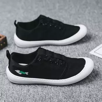 High Quality Fashion Mens Casual Shoes Round Toe Lightweight Mens Casual Sneakers Rubber Shallow Male Flat Shoes 7 чёрный