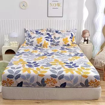 High Quality Fitted Sheet 90/180/150X200 Cm Mattress Cover Elastic Band Bed Sheet Queen King Size No Pillowcases Included 2pc Pillowcases