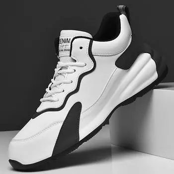 High Quality Flats Men s Walking Footwear Genuine Leather Mens Sneakers Outdoor Male Business Shoes Male Comfortable Skate Shoe 37 белый