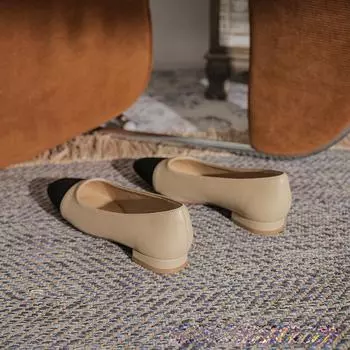 high-quality Genuine Leather Flat Bottom Ballet Shoes Four Seasons Women s Shoes Cowhide High Heels Pumps Insoles Sheepskin 34