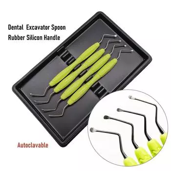 High Quality Handle Dental Scaler Spoon Tooth Cleaning Excavator Restorative Instruments High quality Long tip Spoon Tool 1 pc silicon 2.0mm