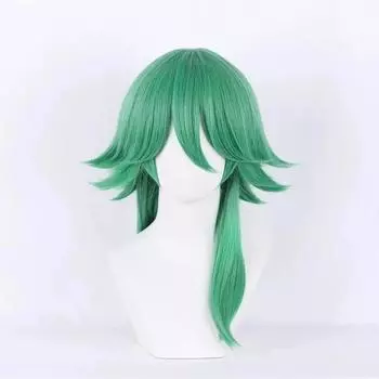 High Quality Heartsteel Ezreal Cosplay Wig Green Heat Resistant Synthetic Hair LOL Cosplay Ezreal Wig Anime Cosplay Wigs +WigCap One Size