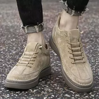 Высококачественные деловые туфли на шнуровке, мужская обувь, мужская уличная кожаная модная повседневная обувь, новинка 2024 года, мужские кроссовки из натуральной кожи 36 коричневый