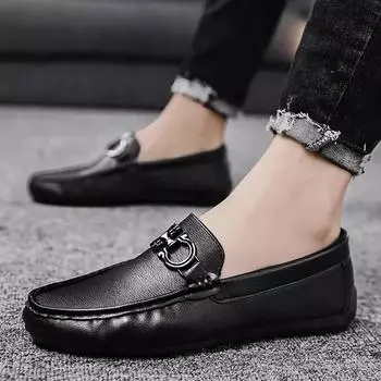 High Quality Leather Loafers Men Casual Shoes Moccasins Slip on Men s Flats Fashion Men Boat Shoes Male Driving Shoes Hombre 40
