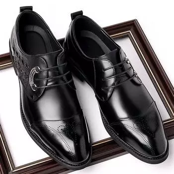 High Quality Leather Shoe Men Dress Shoes Brogue Handmade Leather Shoes Men Luxury Brand Business Formal Shoes Zapatos De Hombre 38