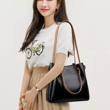 High Quality Leather Shoulder Crossbody Bags for Women Luxury Handbags Women Bag Designer Large Capacity Soft Tote Messenger Bag