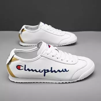 Высококачественные кожаные кроссовки мужские классические вышитые дизайнерские кроссовки для мужчин модные белые легкие плоские мужские повседневные туфли 39