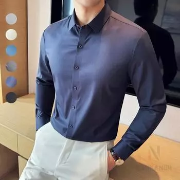 Высококачественная мужская рубашка с длинным рукавом XL белый