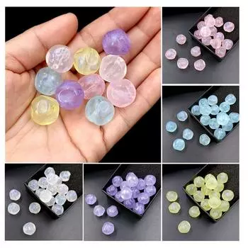 High quality Luminous Jewelry Fine Shimmer Acrylic Making Materials Fashion 10pcs Necklace Earrings Shaped Beads DIY Merman Hime Beaded Accessories фиолетовый