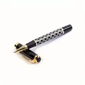 High-quality luxury 0.5mm business metal signature pen daily writing ballpoint pen, office learning and cultural supplies (Black Ink)