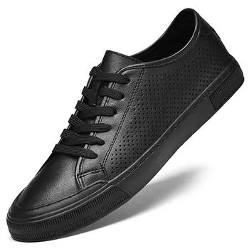 High Quality Male Driving Flats Genuine Leather Men Casual Shoes New All-match Male Walking Shoes Hollow Out Men s Skate Shoes 38