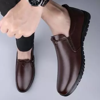 High Quality Men All-match Loafers Breathable Male Outdoor Shoe Genuine Leather Mens Slip on Footwear Hollow Out Men Casual Shoe 37