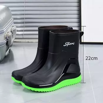 High Quality Men Rain Boots Mid-calf Waterproof Work Boot Spring Fall Fishing Boots Men New Keep Warm Winter Rubber Rain Shoes 40