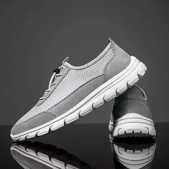 High Quality Men s Mesh Shoes Breathable Men s Casual Shoes Comfortable Men s Outdoor Sports Shoes Men s Hiking Travel Shoes 38 чёрный
