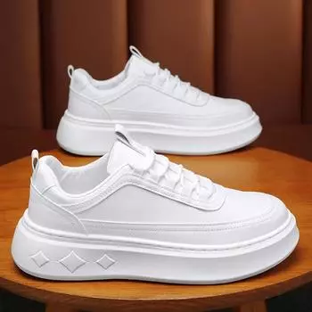 High Quality Men s Shoes Fashion White Thick Sole Increase Height Casual Sneakers for Men Summer Walking Shoes Zapatillas Hombre 39 белый