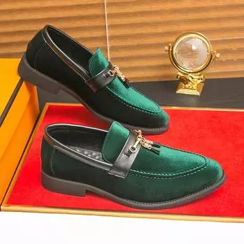 High Quality Mens Casual Leather Business Wedding Shoes Luxury Designers Loafers Breathable Formal Dress Male Walking Shoe Party 38 чёрный