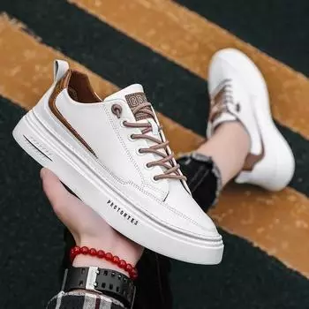 High Quality Mens Leather Shoes Sneakers Men s New Summer Men s Shoes 2024 Sports Board Shoes Zapatillas Hombre Chaussure Homme 39 платиновый