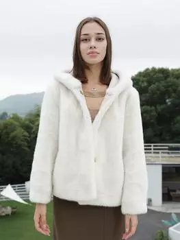 Высококачественный искусственный мех норки — первый выбор для женщин осенью и зимой с теплыми куртками для повседневной носки M белый