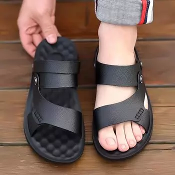 High Quality New Summer Beach Shoes Anti Slip Men s Outdoor Camping Shoes Waterproof Breathable Hollow Out Men s Sandals Brown 38 чёрный