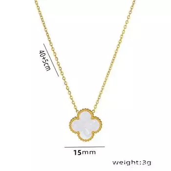 High-quality Non-fading Jewelry Double-sided Four-leaf Clover Necklace Women s Titanium Steel Clavicle Chain 18K