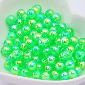 High Quality Non-Peeling Double Hole Abs Imitation Pearl Ab Magic Bead Diy Bracelet Necklace Accessories Beaded Loose Beads 6mm 300pcs