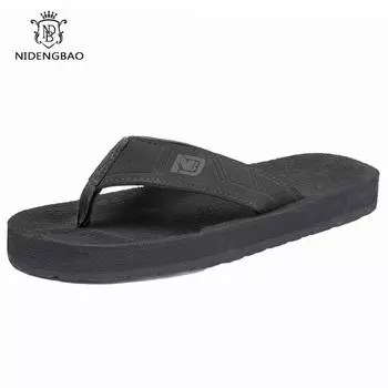 Высококачественные нескользящие шлепанцы большого размера 49 50, мужские летние пляжные тапочки, мужские брендовые модные дышащие повседневные мужские тапочки черного цвета 37 чёрный