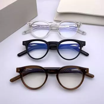 High Quality Optical Frame Ron Plate Round Frame Glasses Plain And Versatile Anti-Blue Light Anti-blue lens прозрачный