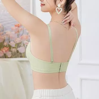 High-quality original half-cup underwear women s steel-free ring adjustment type anti-sagging small chest gathering sports seamless bra cover 70AB чёрный