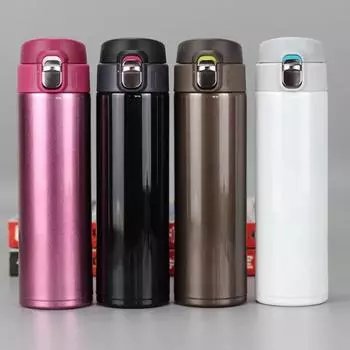 High Quality Portable Thermos Bottle Girl/Boy Stainless Steel Water Bottle Vacuum Flasks Insulated Cup High Capacity Student Tra 450ml чёрный
