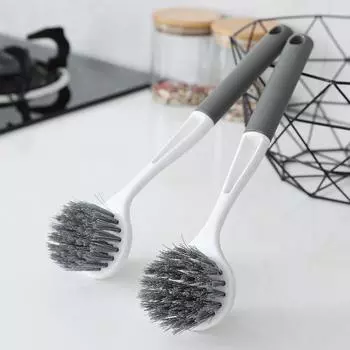 High-quality Pot Brush and Wash Pot Artifact Does Not Hurt The Pot, Does Not Stain Oil, Long Handle Brush Pot, Wash Dishes, Kitchen Cleaning Brush грязно-белый