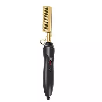 High Quality Professional And Fast Heating Copper Comb Portable Ceramic Coated Straight Hair Copper Comb Women S Styling Tool us золотой