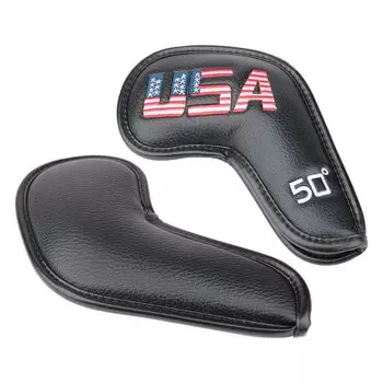 High quality PU leather golf head cover iron cover wedge cover 1 piece with number tag waterproof type USA embroidery single item (48°, 50°, 52°, 54°,