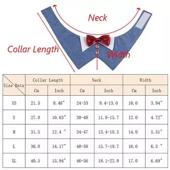 High Quality Puppy Big Dog Bibs Triangle Scarf Handsome Pet Wedding Suit Neck Accessories for Small Medium Dogs mascotas Costume XS-neck 24-33cm серый