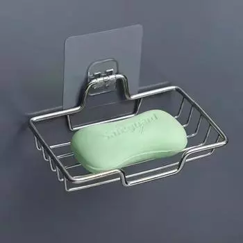 High Quality Soap Rack Wall Mounted Soap Holder Stainless Steel Soap Sponge Dish Bathroom Accessories Dishes Self Adhesive