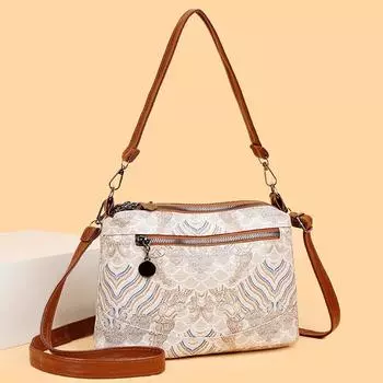 High Quality Soft Leather Chinese Style Wallet with 3-Layer Pockets Fashion Women s Shoulder Crossbody Bag Luxury Ladies Handbag