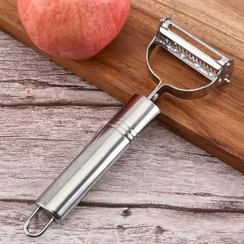 High-Quality Stainless Steel Potato Cucumber Carrot Slicer, Vegetable Fruit Peeler, Double-Layer Shredder A Handy Kitchen Utens белый