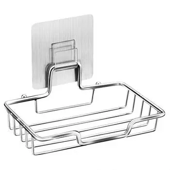 High Quality Stainless Steel Wall Mounted Soap Holder Bathroom Sponge Dish Shower Storage Shelf Home Bracket Accessories