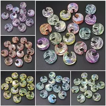 High quality Star Moon UV Plated Necklace Transparent Creative 5Pcs Handmade Beads DIY Jewelry Accessories Bracelet 24mm Material разноцветный