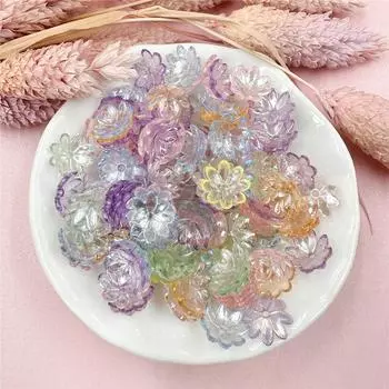 High quality Sun Flower Shape Acrylic Beads 100pcs Loose Spacer Beads Diy 9.5mm Bracelet Necklace Handmade For Jewelry Making разноцветный